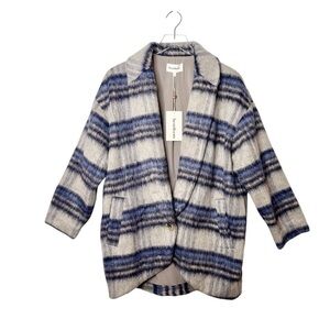 NEW Evereve Heartloom Selene One Button Oversized Plaid Women’s Coat Sz XS